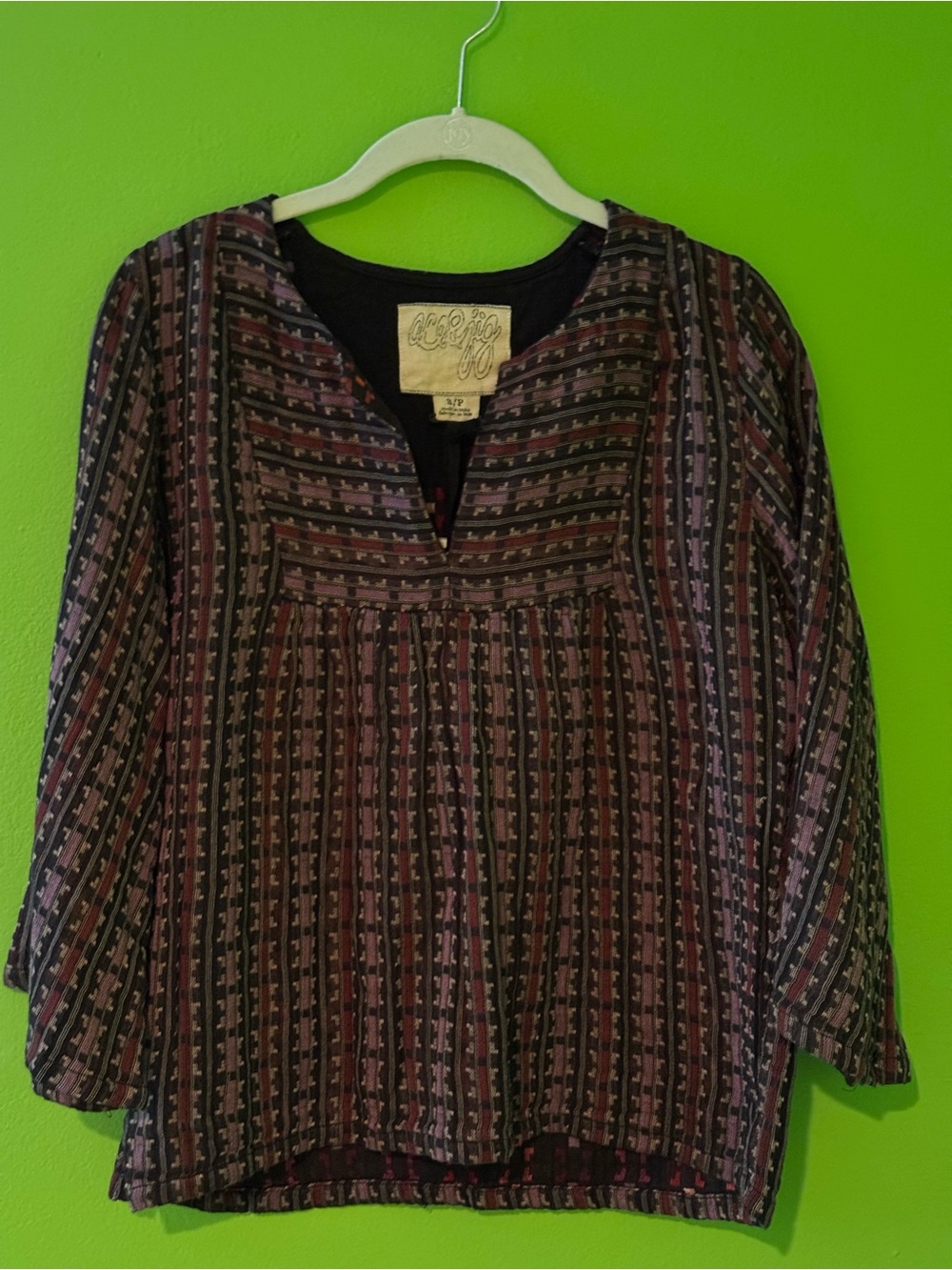 Ace & Jig Isabelle Blouse in the Calico Woven Geometric Textile